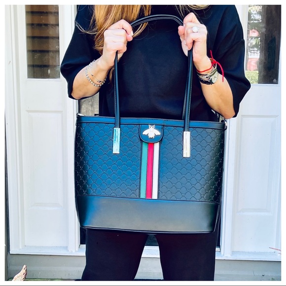 Chic vegan leather tote and wallet bag set - Picture 12 of 12